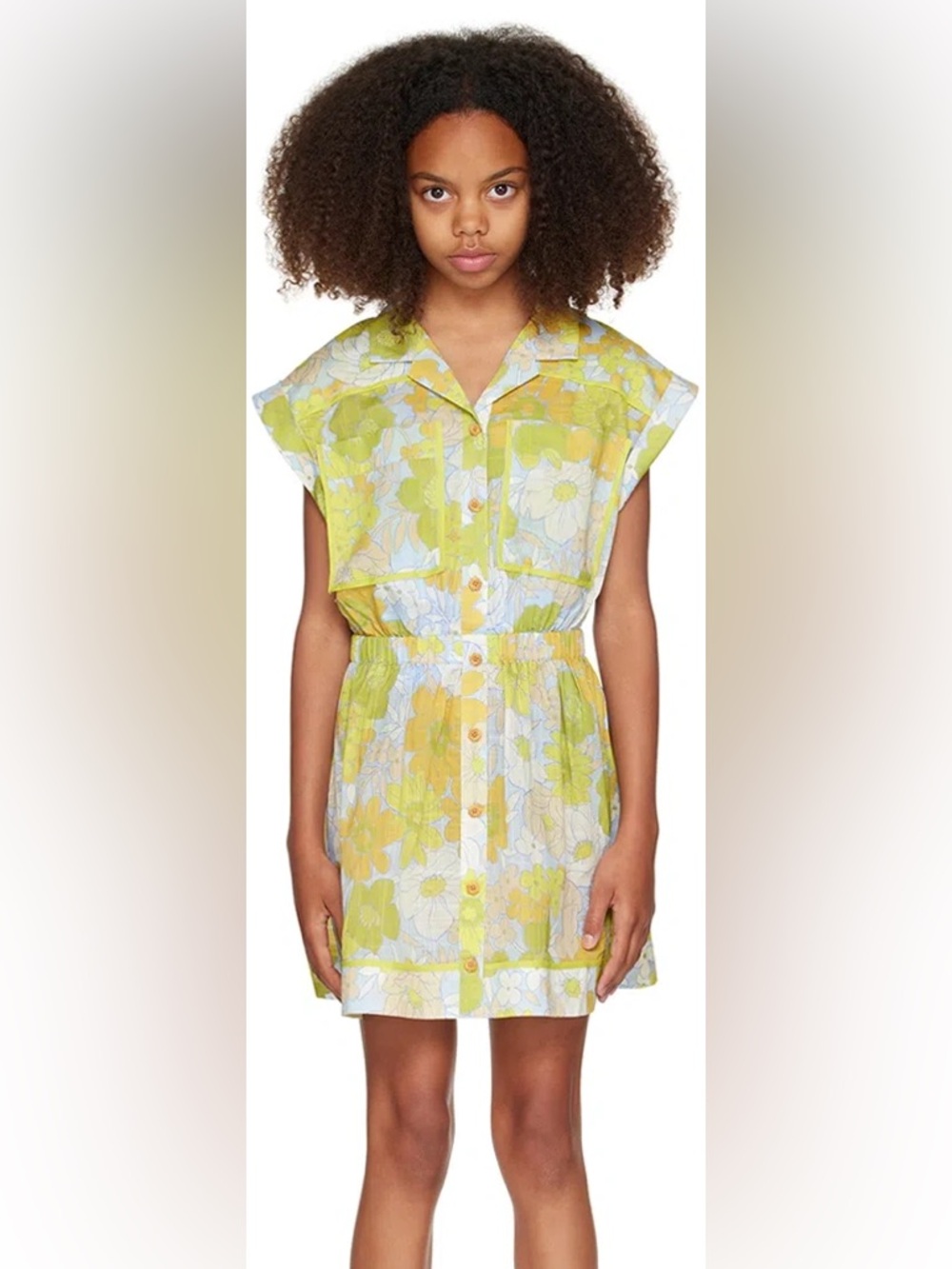 Zimmerman Kids Green and Blue Pop Utility Dress Size 8 Tropical Resort Vacation
